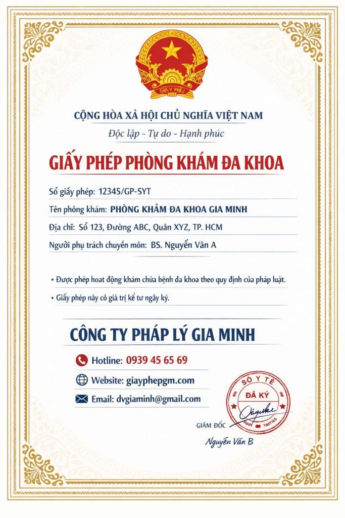 dịch vụ xin giấy phép phòng khám uy tín