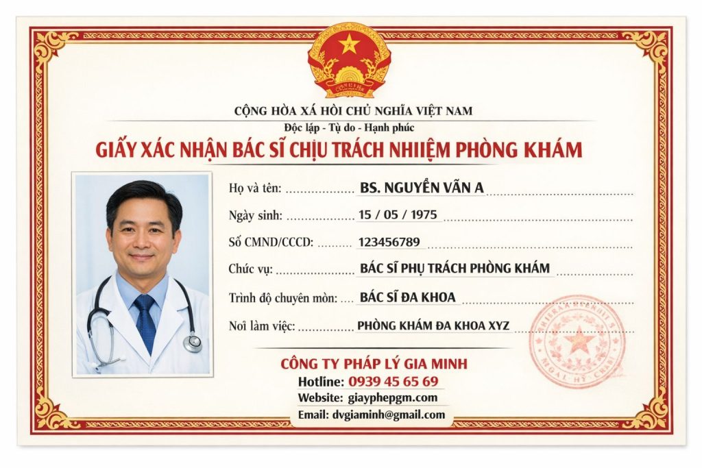 hồ sơ xin giấy phép phòng khám tư nhân