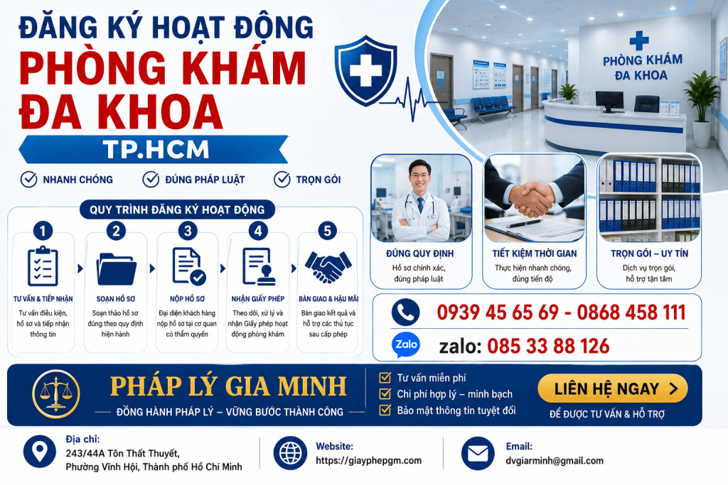 Đăng ký hoạt động phòng khám đa khoa TP.HCM