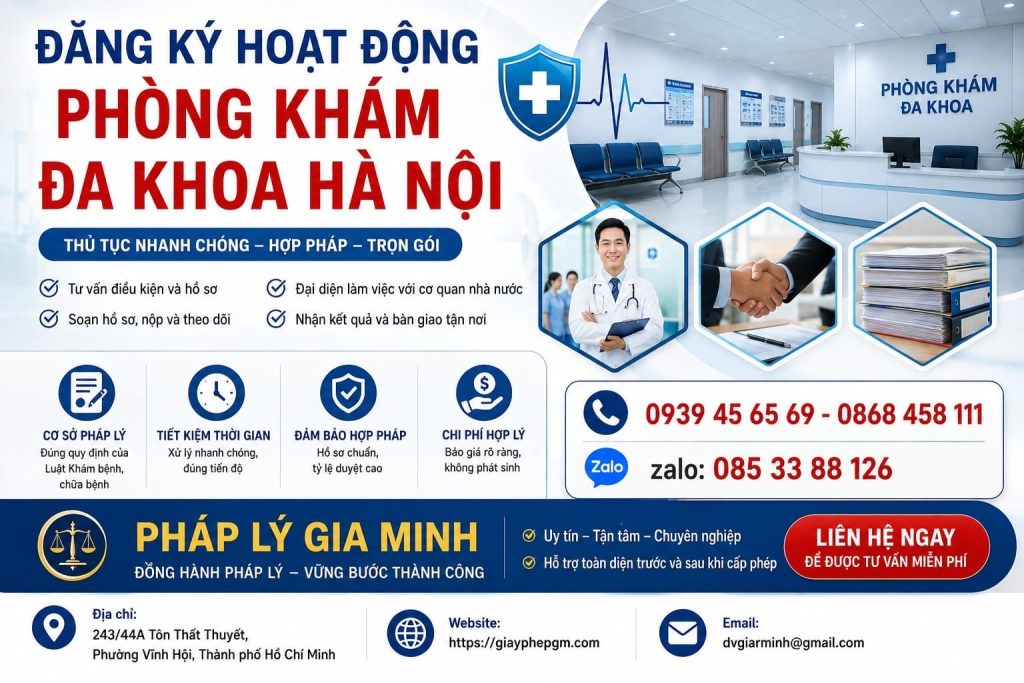 Dịch vụ làm giấy phép phòng khám đa khoa Hà Nội