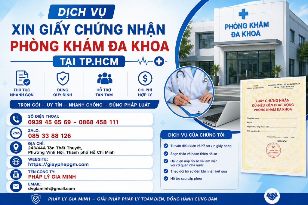 Dịch vụ xin giấy chứng nhận phòng khám đa khoa tại TP.HCM
