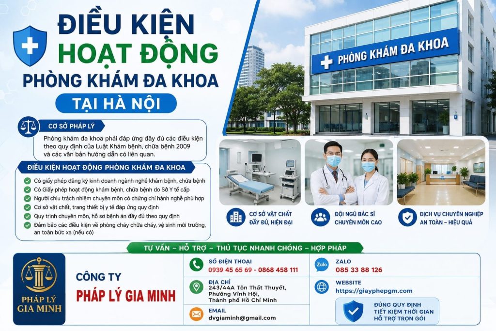 Điều kiện hoạt động phòng khám đa khoa tại Hà Nội