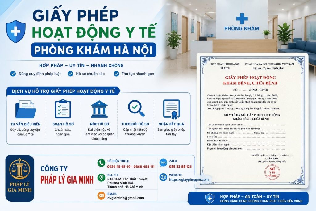 Giấy phép hoạt động y tế phòng khám Hà Nội
