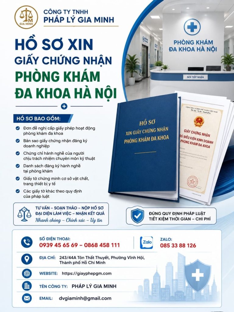 Hồ sơ xin giấy chứng nhận phòng khám đa khoa Hà Nội