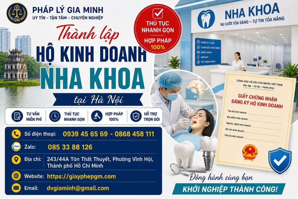 Thành lập hộ kinh doanh nha khoa tại Hà Nội