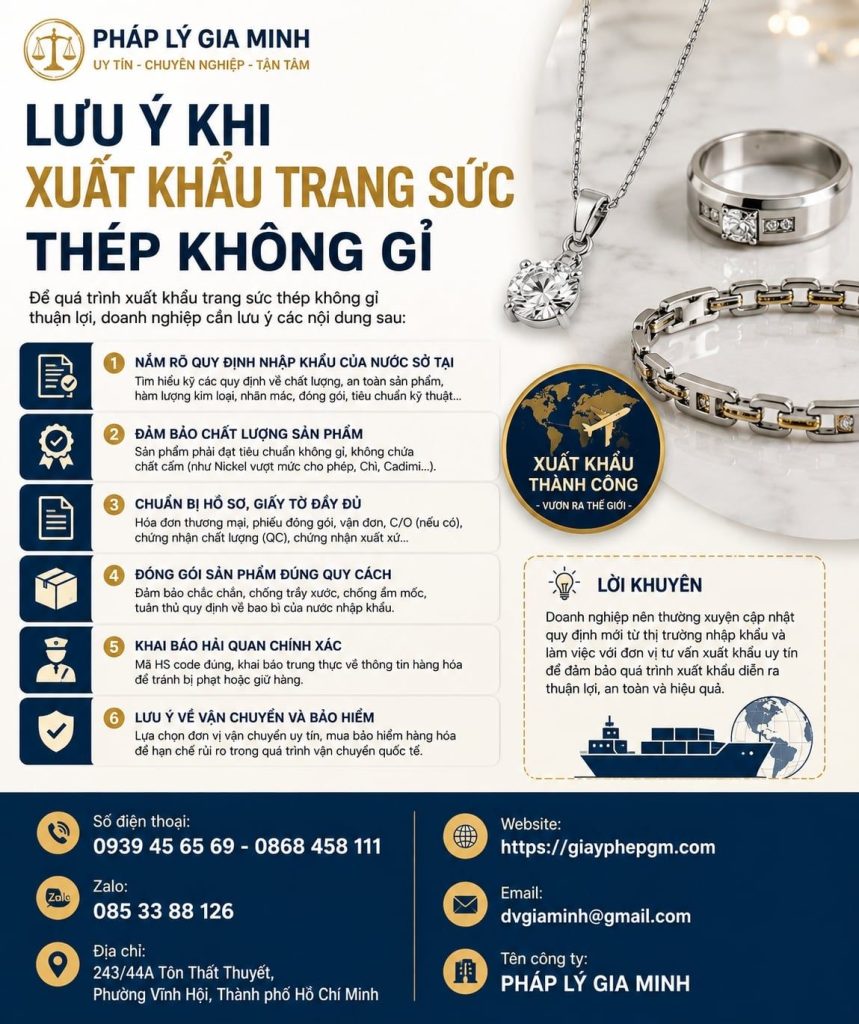 Lưu Ý Khi Xuất Khẩu Trang Sức Thép Không Gỉ Doanh Nghiệp Cần Nắm 1 Lưu ý khi xuất khẩu trang sức thép không gỉ