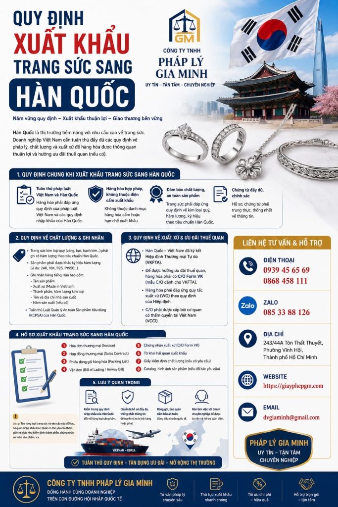 Quy Định Xuất Khẩu Trang Sức Sang Hàn Quốc Chi Tiết, Dễ Áp Dụng 1 Quy định xuất khẩu trang sức sang Hàn Quốc