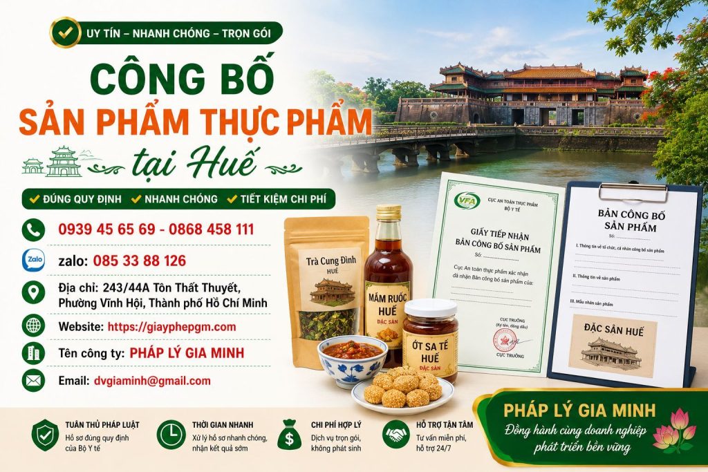 Công bố sản phẩm thực phẩm tại Huế đúng quy trình để thuận lợi đưa hàng ra thị trường 1 Công bố sản phẩm thực phẩm tại Huế