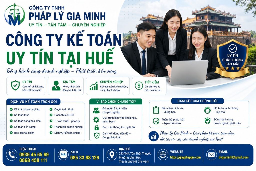 Công ty kế toán uy tín tại Huế