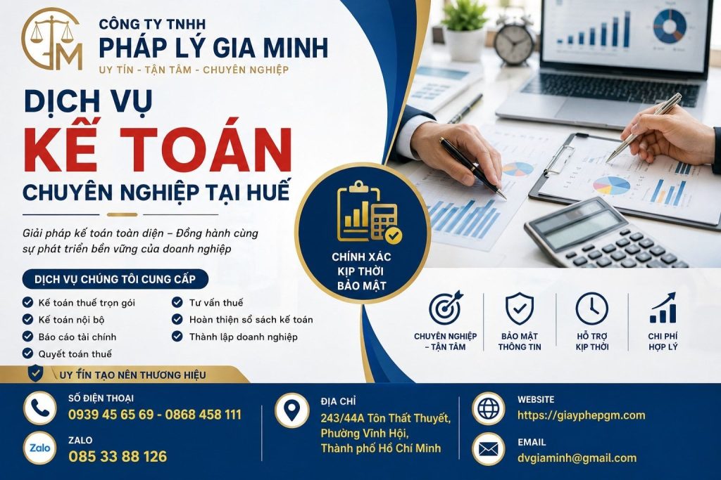 Dịch vụ kế toán chuyên nghiệp tại Huế