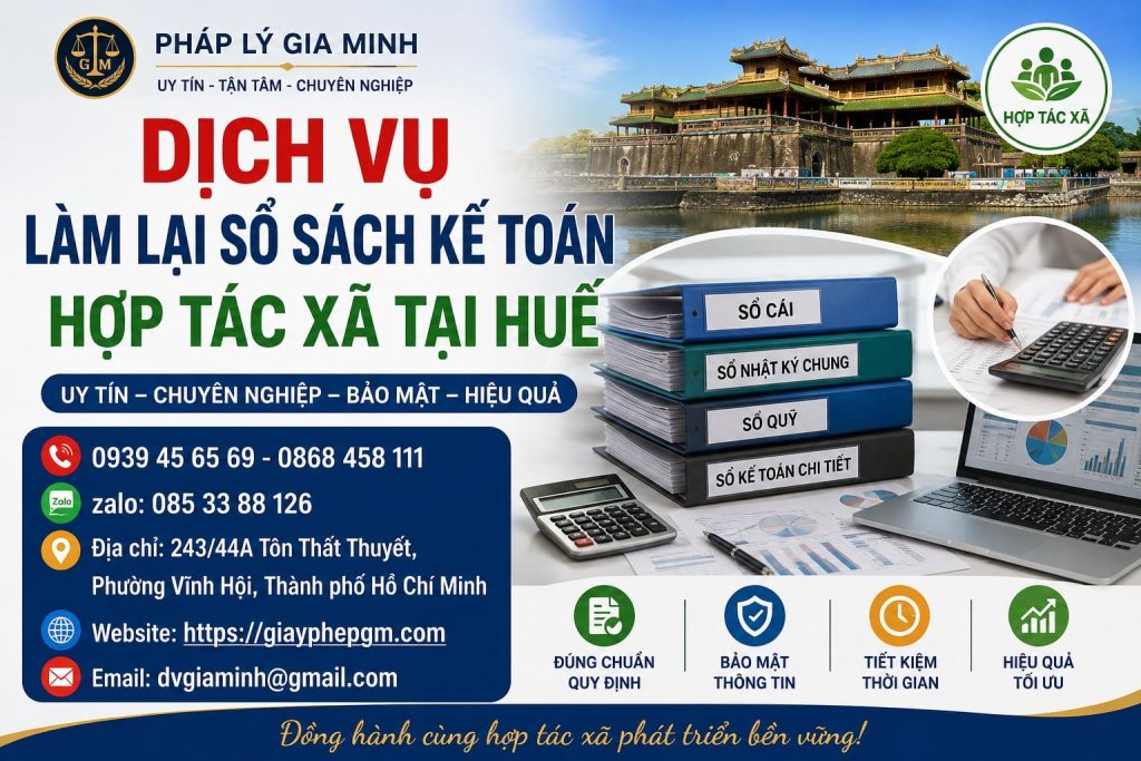 Dịch vụ làm lại sổ sách kế toán hợp tác xã tại Huế