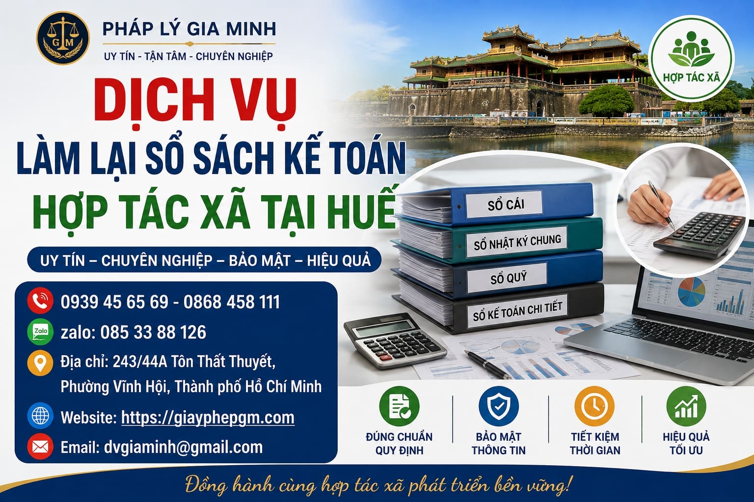 Dịch vụ làm lại sổ sách kế toán hợp tác xã tại Huế
