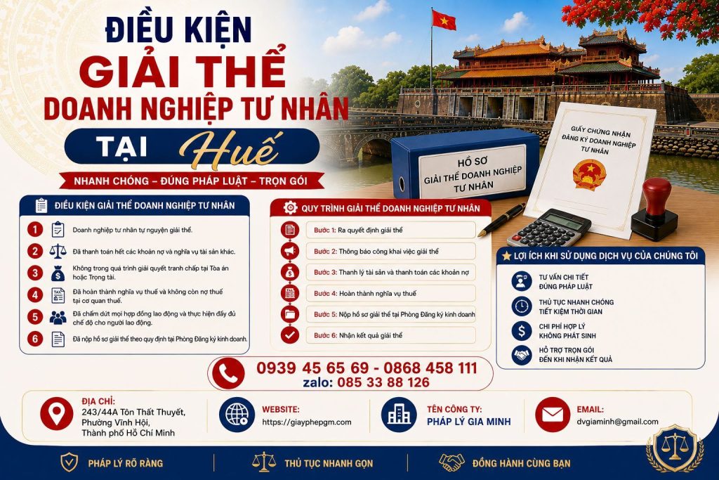Điều kiện giải thể doanh nghiệp tư nhân tại Huế