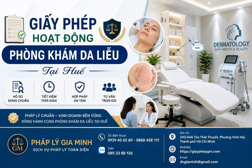 Giấy phép hoạt động phòng khám da liễu tại Huế và những nội dung cần chuẩn bị 1 Giấy phép hoạt động phòng khám da liễu tại Huế