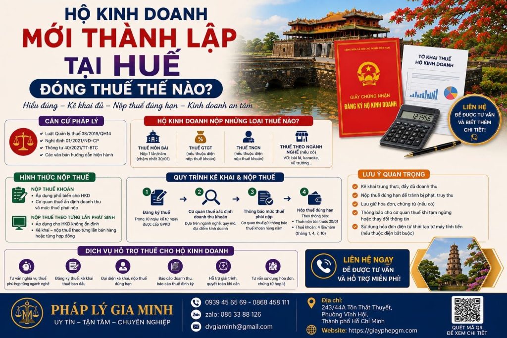 Hộ kinh doanh mới thành lập tại Huế đóng thuế thế nào? Giải đáp cho người mới 1 Hộ kinh doanh mới thành lập tại Huế đóng thuế thế nào