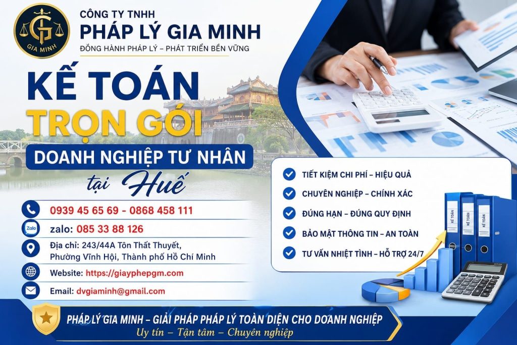 Kế toán trọn gói doanh nghiệp tư nhân tại Huế