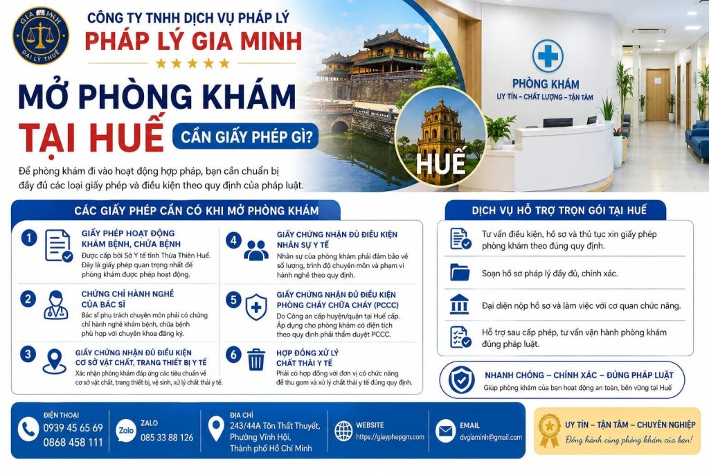 Mở phòng khám tại Huế cần giấy phép gì