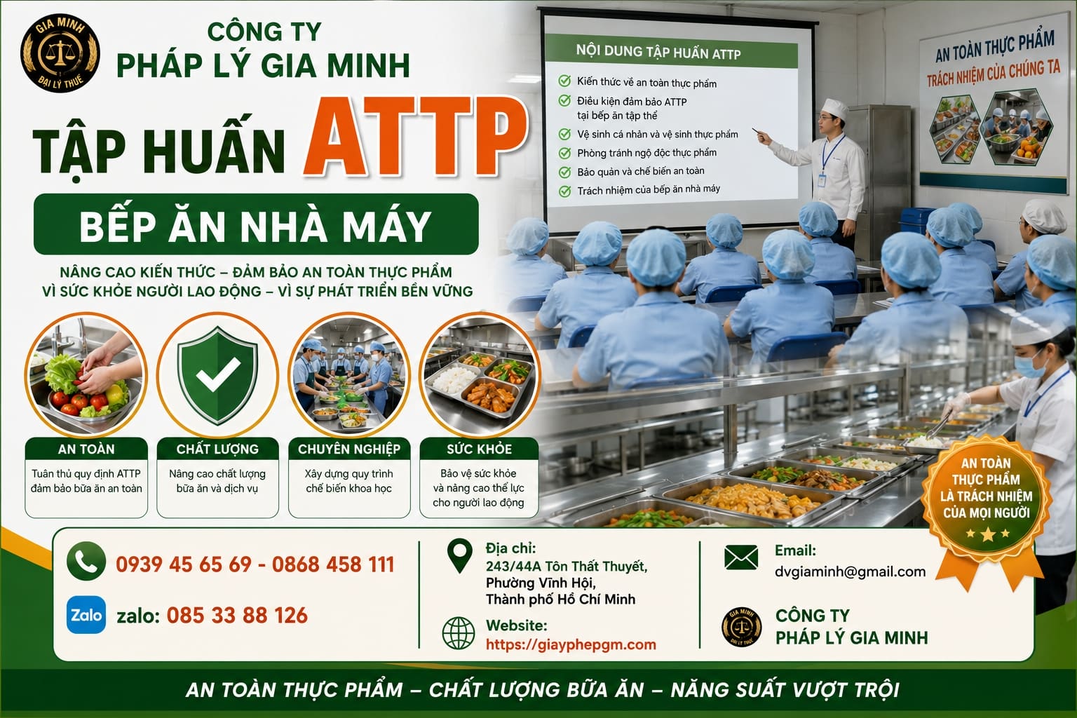 Tập huấn ATTP bếp ăn nhà máy