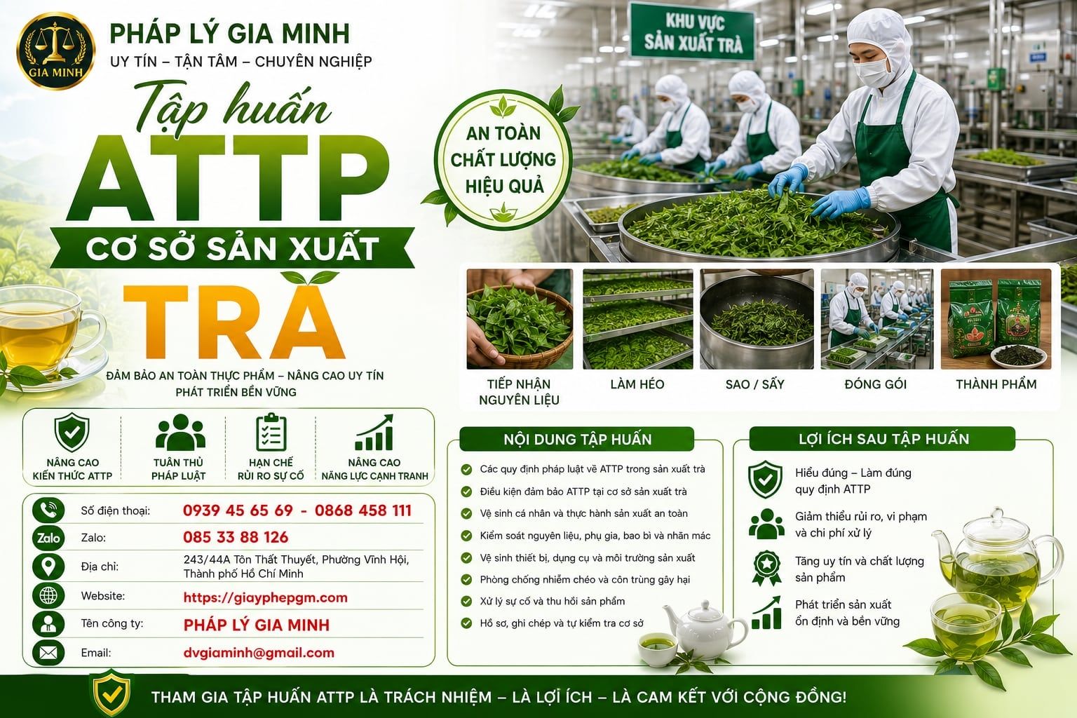 Tập huấn ATTP cơ sở sản xuất trà