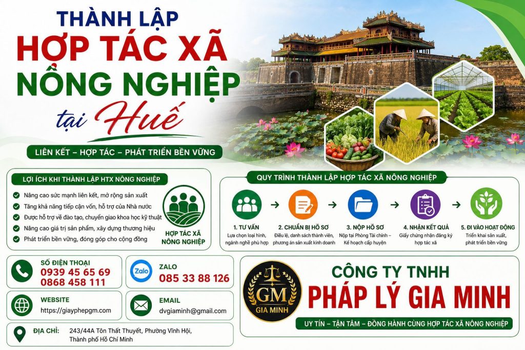 Thành lập hợp tác xã nông nghiệp tại Huế