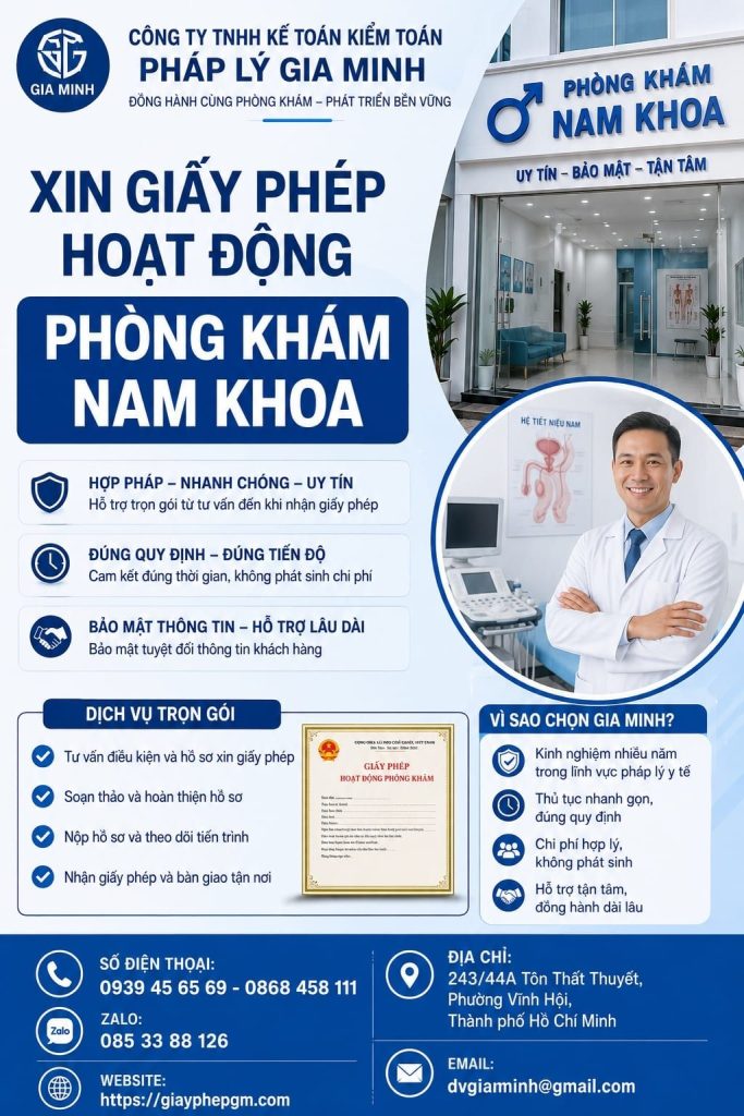 Xin giấy phép hoạt động phòng khám nam khoa