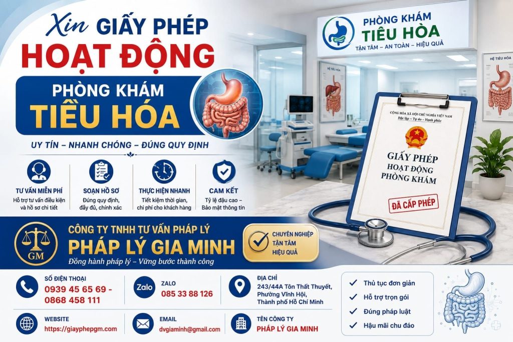 Xin giấy phép hoạt động phòng khám tiêu hóa