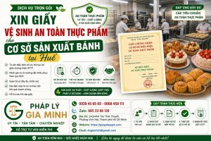 Xin giấy vệ sinh an toàn thực phẩm cho cơ sở sản xuất bánh tại Huế
