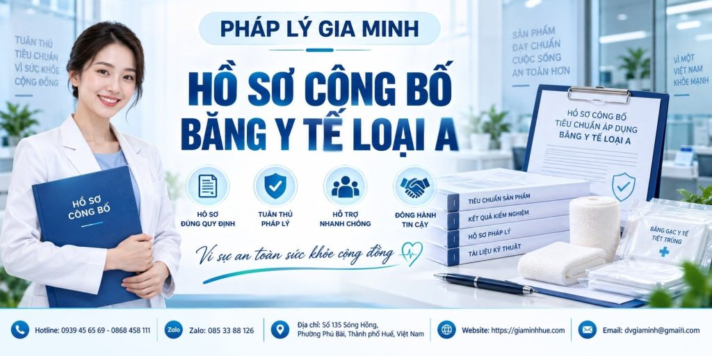 Hồ sơ công bố băng y tế loại A đầy đủ theo quy định 1 Hồ sơ công bố băng y tế loại A