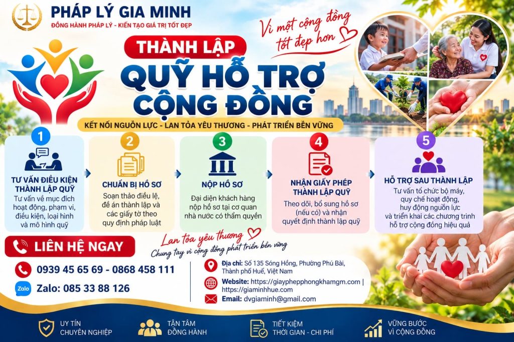 Thành lập quỹ hỗ trợ cộng đồng – Điều kiện, hồ sơ và thủ tục thực hiện 1 Thành lập quỹ hỗ trợ cộng đồng