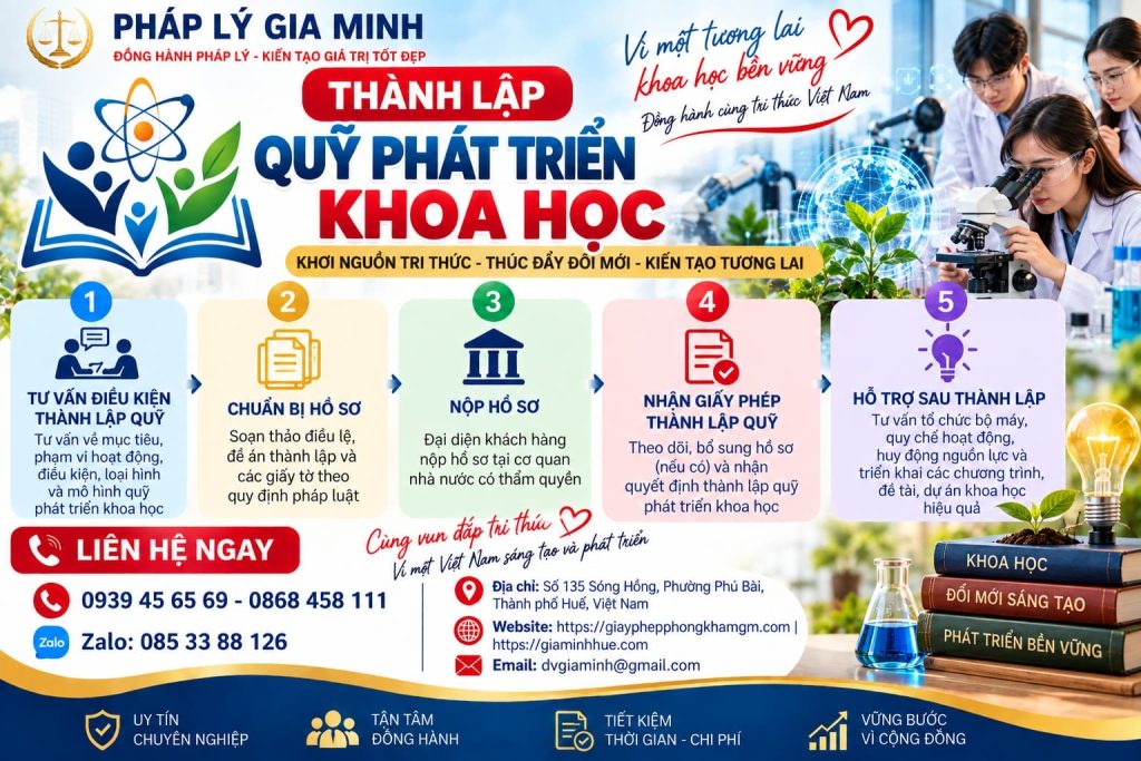 Thành lập quỹ phát triển khoa học – Điều kiện, hồ sơ và thủ tục cần biết 1 Thành lập quỹ phát triển khoa học