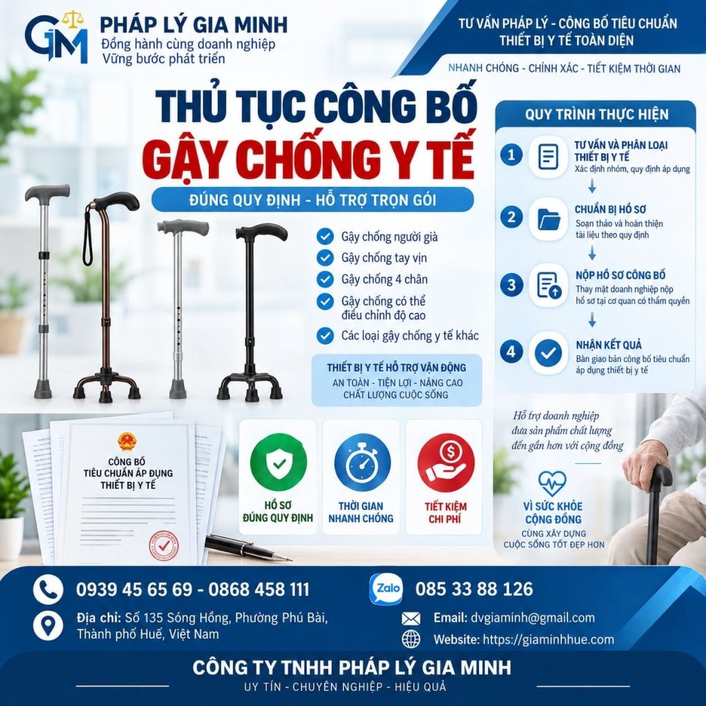 Thủ tục công bố gậy chống y tế đầy đủ theo quy định 1 Thủ tục công bố gậy chống y tế