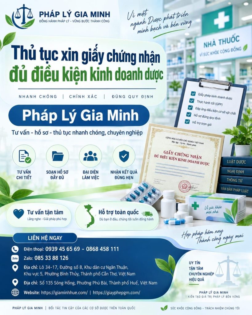 Thủ tục xin giấy chứng nhận đủ điều kiện kinh doanh dược mới nhất 1 Thủ tục xin giấy chứng nhận đủ điều kiện kinh doanh dược