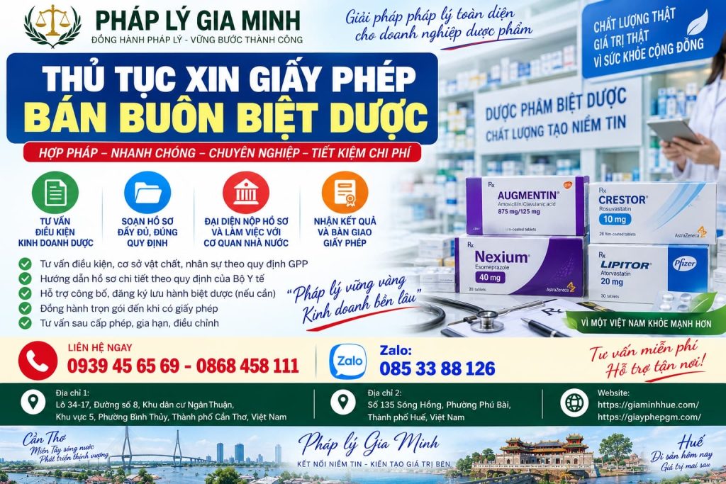 Thủ tục xin giấy phép bán buôn biệt dược mới nhất 1 Thủ tục xin giấy phép bán buôn biệt dược