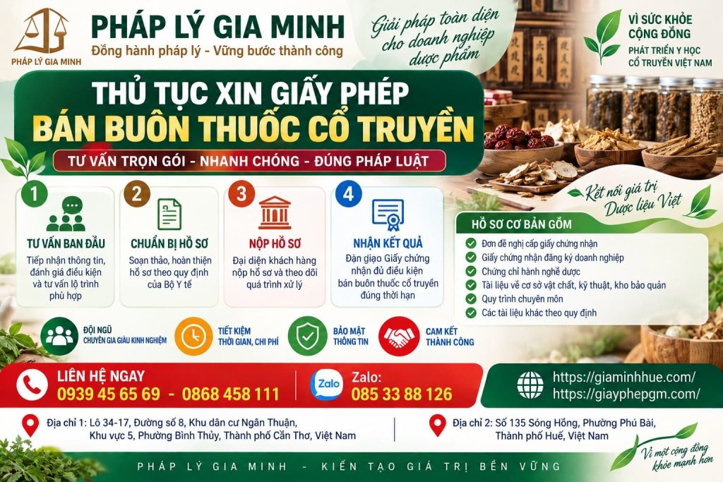 Thủ tục xin giấy phép bán buôn thuốc cổ truyền mới nhất 1 Thủ tục xin giấy phép bán buôn thuốc cổ truyền