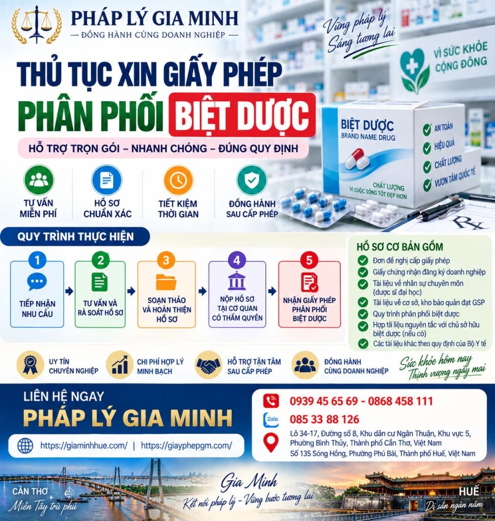 Thủ tục xin giấy phép phân phối biệt dược đầy đủ và đúng quy định 1 Thủ tục xin giấy phép phân phối biệt dược