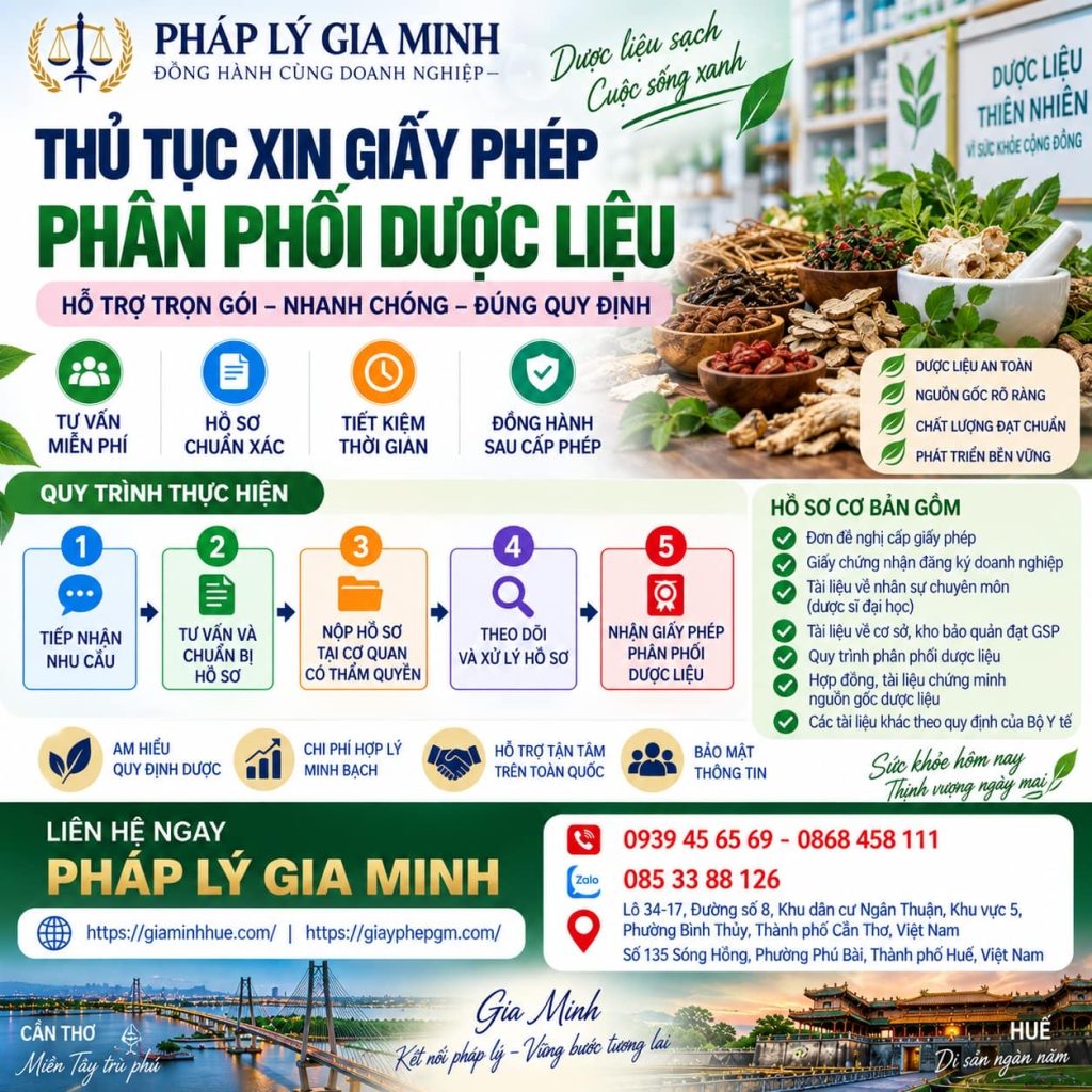 Thủ tục xin giấy phép phân phối dược liệu