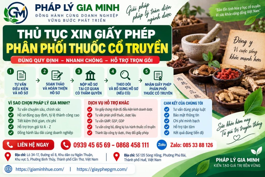 Thủ tục xin giấy phép phân phối thuốc cổ truyền