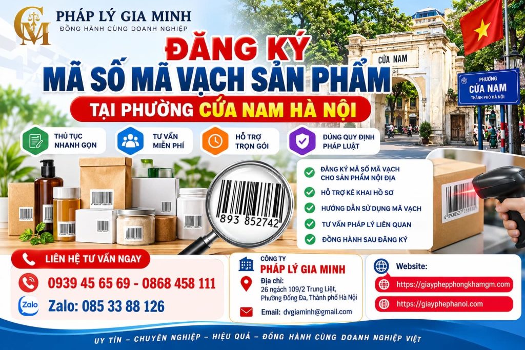 Đăng ký mã số mã vạch tại phường Cửa Nam Hà Nội