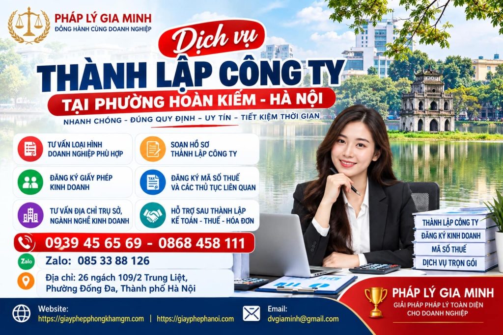 Dịch vụ thành lập công ty tại phường Hoàn Kiếm Hà Nội 1 Dịch vụ thành lập công ty tại phường Hoàn Kiếm Hà Nội